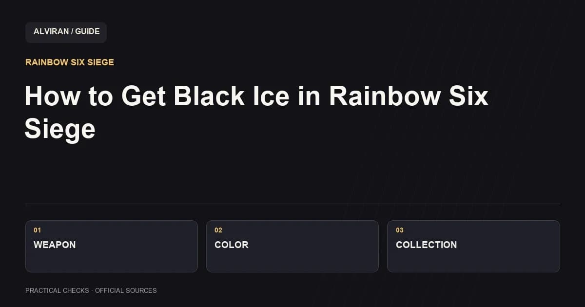 WEAPON → COLOR → COLLECTION: How to Get Black Ice in Rainbow Six Siege