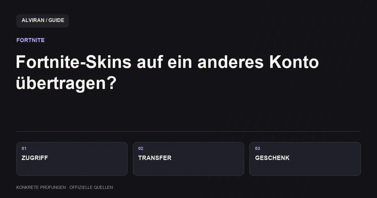 ZUGRIFF ≠ TRANSFER ≠ GESCHENK: Fortnite-Skins auf ein anderes Konto übertragen?
