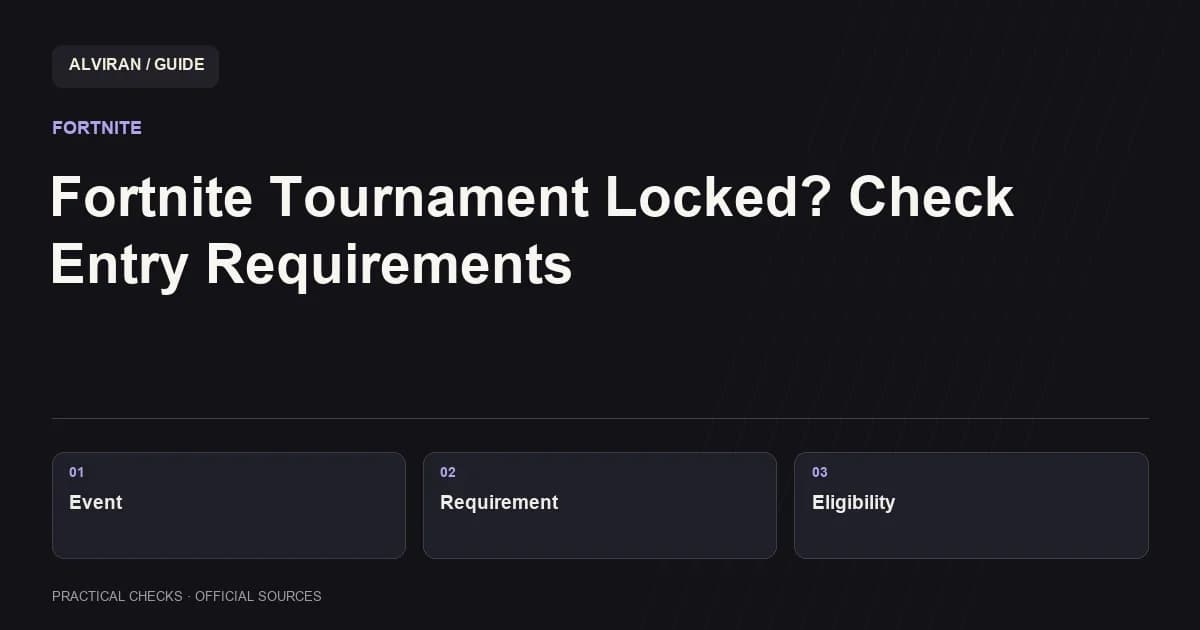 Event → Requirement → Eligibility: Fortnite Tournament Locked? Check Entry Requirements