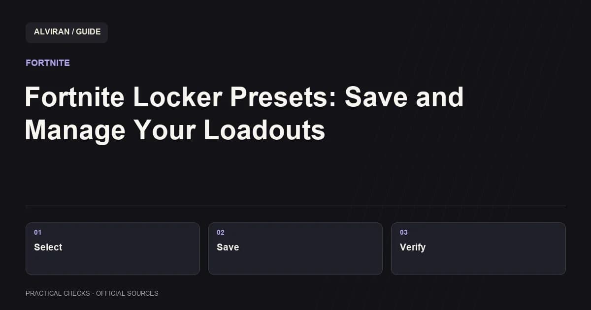 Select → Save → Verify: Fortnite Locker Presets: Save and Manage Your Loadouts