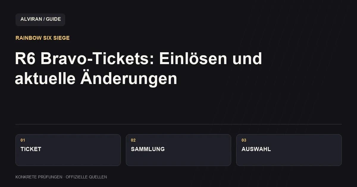 TICKET → SAMMLUNG → AUSWAHL: R6 Bravo-Tickets: Einlösen und aktuelle Änderungen