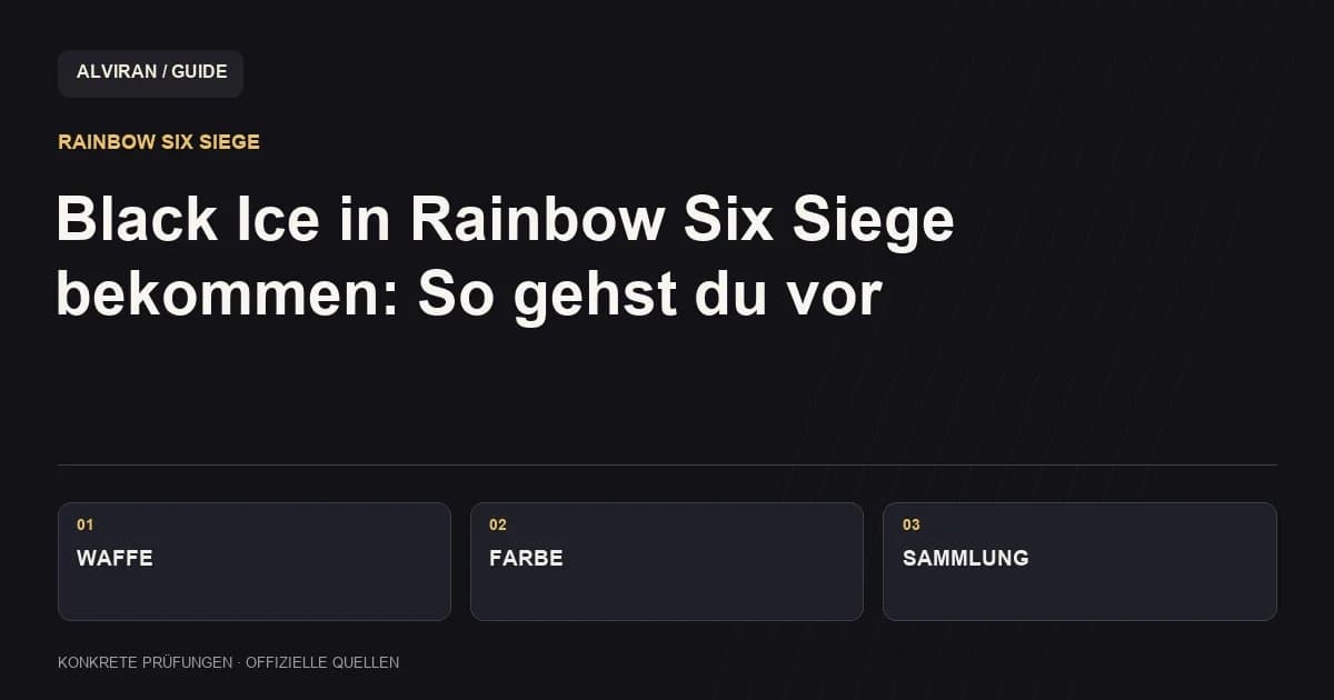 WAFFE → FARBE → SAMMLUNG: Black Ice in Rainbow Six Siege bekommen: So gehst du vor