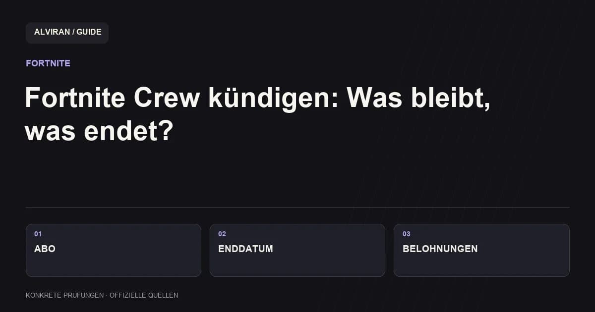 ABO → ENDDATUM → BELOHNUNGEN: Fortnite Crew kündigen: Was bleibt, was endet?