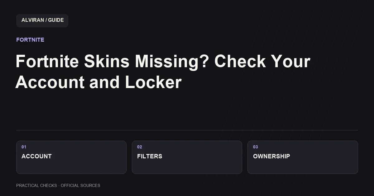 ACCOUNT → FILTERS → OWNERSHIP: Fortnite Skins Missing? Check Your Account and Locker