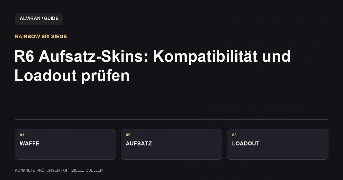 WAFFE / AUFSATZ / LOADOUT: R6 Aufsatz-Skins: Kompatibilität und Loadout prüfen