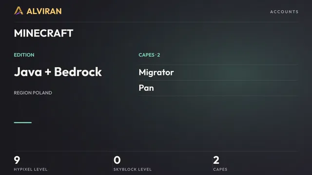 MINECRAFT · Level 9 · Migrator, Pan