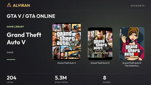 GTA V / GTA ONLINE · Level 204 · Grand Theft Auto V, Grand Theft Auto IV, Grand Theft Auto III - The Definitive Edition