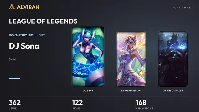 LEAGUE OF LEGENDS · Level 362 · DJ Sona, Elementalist Lux, Worlds 2016 Zed
