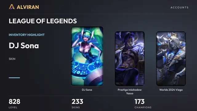 LEAGUE OF LEGENDS · Level 828 · DJ Sona, Prestige Inkshadow Yasuo, Worlds 2024 Viego