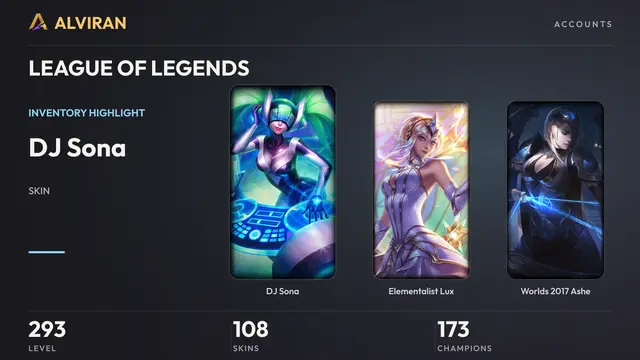 LEAGUE OF LEGENDS · Level 293 · DJ Sona, Elementalist Lux, Worlds 2017 Ashe