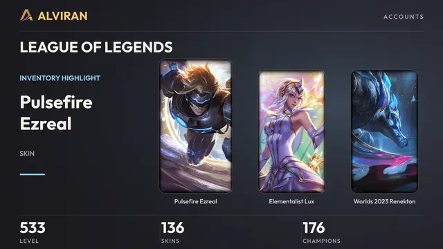 LEAGUE OF LEGENDS · Level 533 · Pulsefire Ezreal, Elementalist Lux, Worlds 2023 Renekton