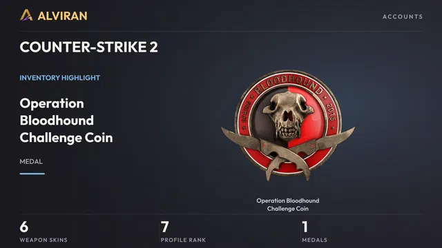 COUNTER-STRIKE 2 · Level 7 · Operation Bloodhound Challenge Coin