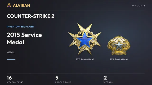 COUNTER-STRIKE 2 · Level 5 · 2015 Service Medal, 2018 Service Medal
