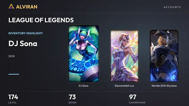 LEAGUE OF LEGENDS · Level 174 · DJ Sona, Elementalist Lux, Worlds 2014 Shyvana
