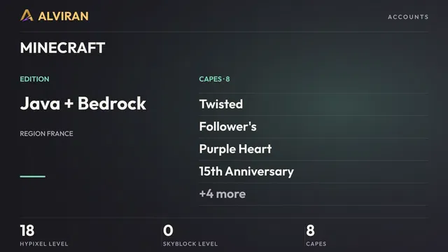 MINECRAFT · Level 18 · Twisted, Follower's, Purple Heart, 15th Anniversary