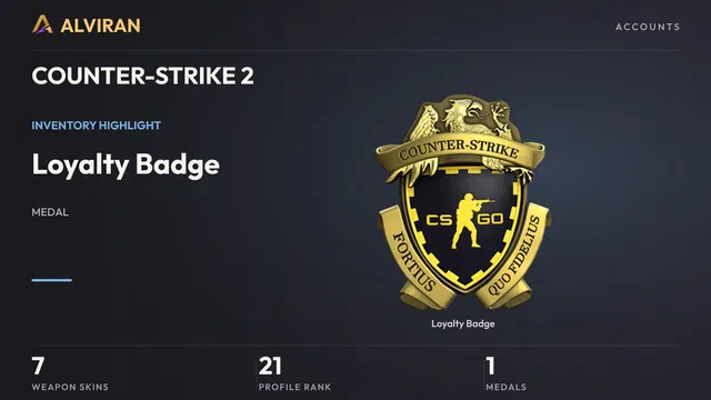 COUNTER-STRIKE 2 · Level 21 · Loyalty Badge