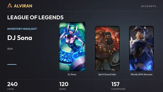 LEAGUE OF LEGENDS · Level 240 · DJ Sona, Spirit Guard Udyr, Worlds 2014 Shyvana