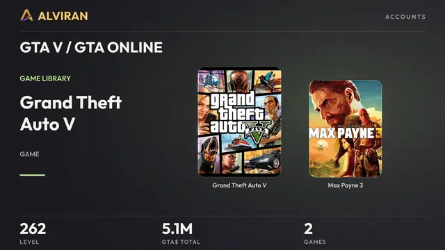 GTA V / GTA ONLINE · Level 262 · Grand Theft Auto V, Max Payne 3