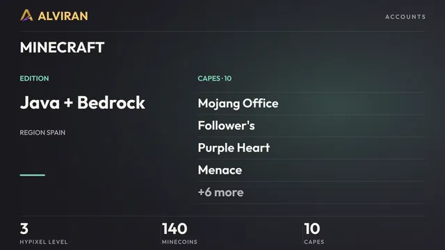 MINECRAFT · Level 3 · Mojang Office, Follower's, Purple Heart, Menace