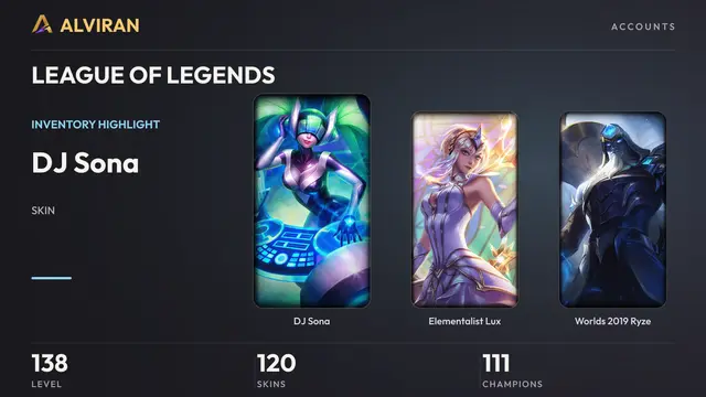 LEAGUE OF LEGENDS · Level 138 · DJ Sona, Elementalist Lux, Worlds 2019 Ryze