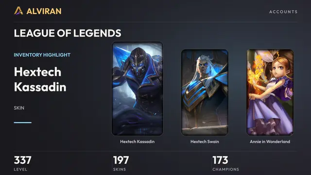 LEAGUE OF LEGENDS · Level 337 · Hextech Kassadin, Hextech Swain, Annie in Wonderland