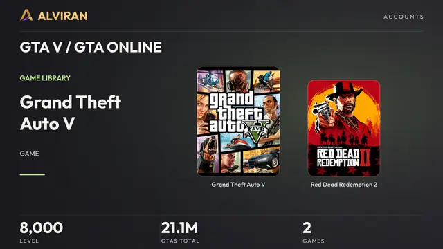 GTA V / GTA ONLINE · Level 8000 · Grand Theft Auto V, Red Dead Redemption 2