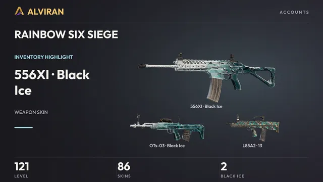 RAINBOW SIX SIEGE · Level 121 · Black Ice · 556XI, Black Ice · OTs-03, 13 · L85A2