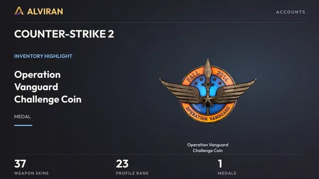 COUNTER-STRIKE 2 · Level 23 · Operation Vanguard Challenge Coin