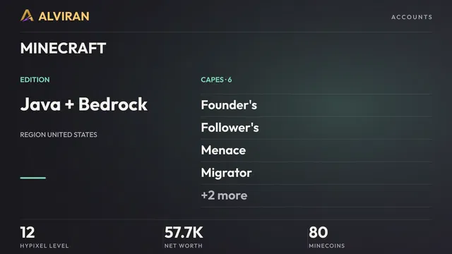 MINECRAFT · Level 12 · Founder's, Follower's, Menace, Migrator