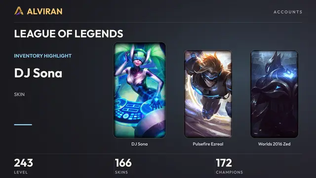 LEAGUE OF LEGENDS · Level 243 · DJ Sona, Pulsefire Ezreal, Worlds 2016 Zed