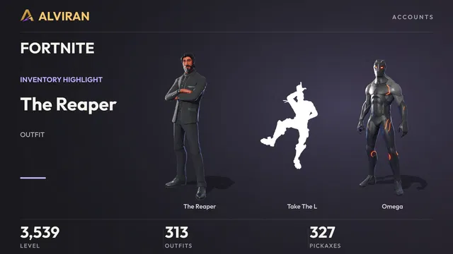 FORTNITE · Level 3539 · The Reaper, Take The L, Omega