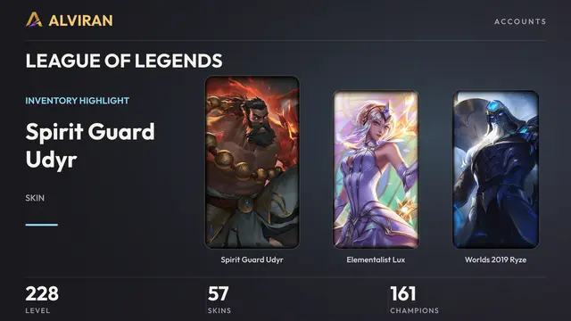 LEAGUE OF LEGENDS · Level 228 · Spirit Guard Udyr, Elementalist Lux, Worlds 2019 Ryze