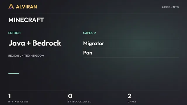 MINECRAFT · Level 1 · Migrator, Pan