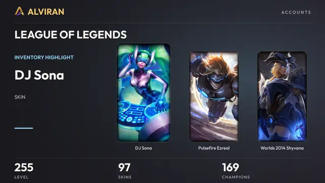 LEAGUE OF LEGENDS · Level 255 · DJ Sona, Pulsefire Ezreal, Worlds 2014 Shyvana
