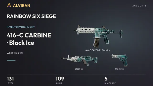 RAINBOW SIX SIEGE · Level 131 · Black Ice · 416-C CARBINE, Black Ice, Black Ice