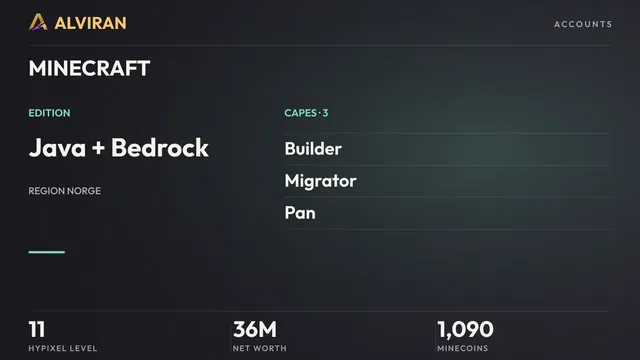 MINECRAFT · Level 11 · Builder, Migrator, Pan
