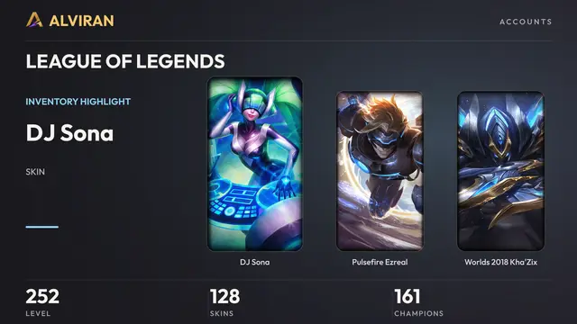 LEAGUE OF LEGENDS · Level 252 · DJ Sona, Pulsefire Ezreal, Worlds 2018 Kha'Zix