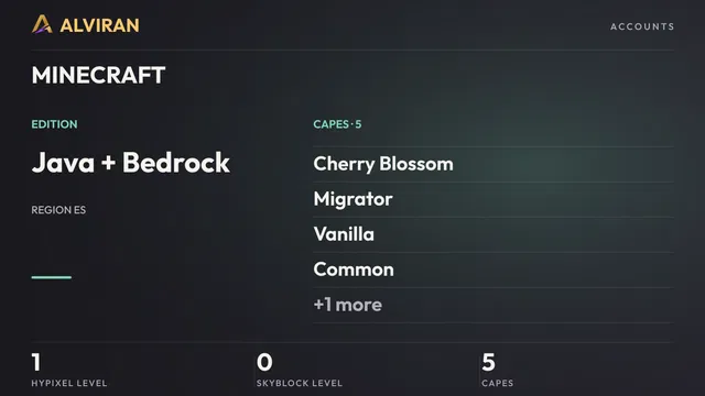 MINECRAFT · Level 1 · Cherry Blossom, Migrator, Vanilla, Common