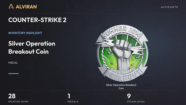 COUNTER-STRIKE 2 · Level 0 · Silver Operation Breakout Coin