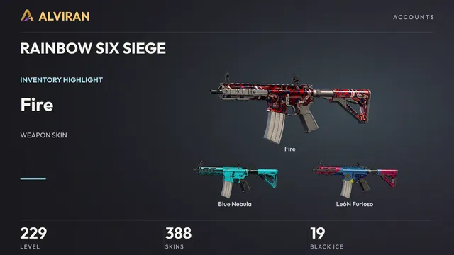 RAINBOW SIX SIEGE · Level 229 · Fire, Blue Nebula, LeóN Furioso