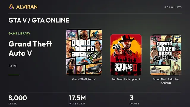 GTA V / GTA ONLINE · Level 8000 · Grand Theft Auto V, Red Dead Redemption 2, Grand Theft Auto: San Andreas