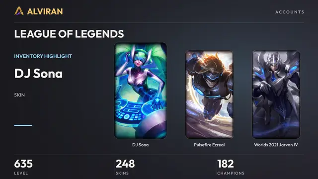 LEAGUE OF LEGENDS · Level 635 · DJ Sona, Pulsefire Ezreal, Worlds 2021 Jarvan IV