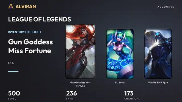 LEAGUE OF LEGENDS · Level 500 · Gun Goddess Miss Fortune, DJ Sona, Worlds 2019 Ryze
