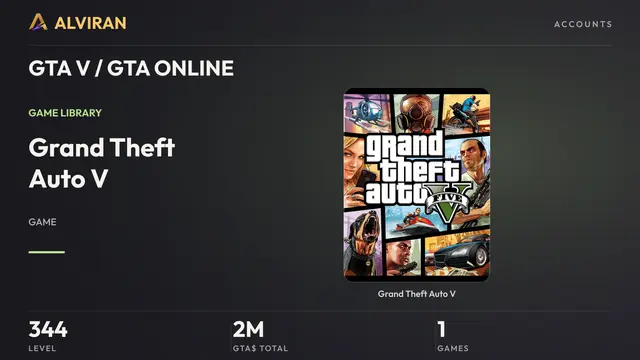 GTA V / GTA ONLINE · Level 344 · Grand Theft Auto V