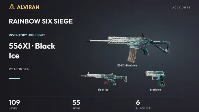 RAINBOW SIX SIEGE · Level 109 · Black Ice · 556XI, Black Ice, Black Ice