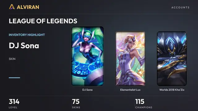 LEAGUE OF LEGENDS · Level 314 · DJ Sona, Elementalist Lux, Worlds 2018 Kha'Zix