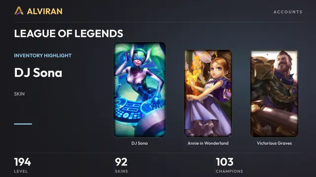 LEAGUE OF LEGENDS · Level 194 · DJ Sona, Annie in Wonderland, Victorious Graves