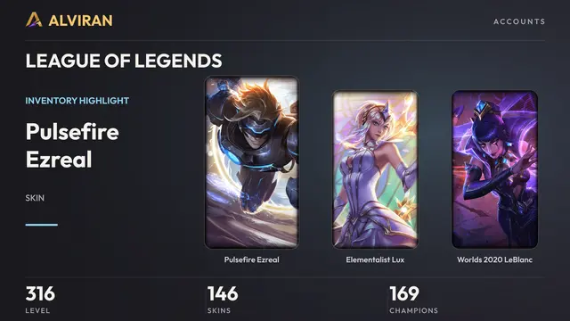 LEAGUE OF LEGENDS · Level 316 · Pulsefire Ezreal, Elementalist Lux, Worlds 2020 LeBlanc