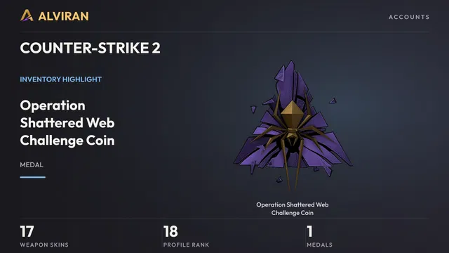 COUNTER-STRIKE 2 · Level 18 · Operation Shattered Web Challenge Coin
