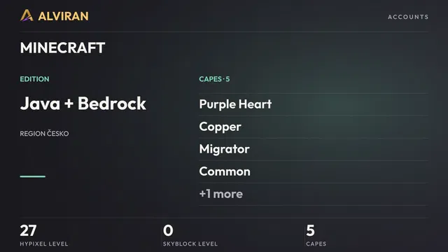 MINECRAFT · Level 27 · Purple Heart, Copper, Migrator, Common